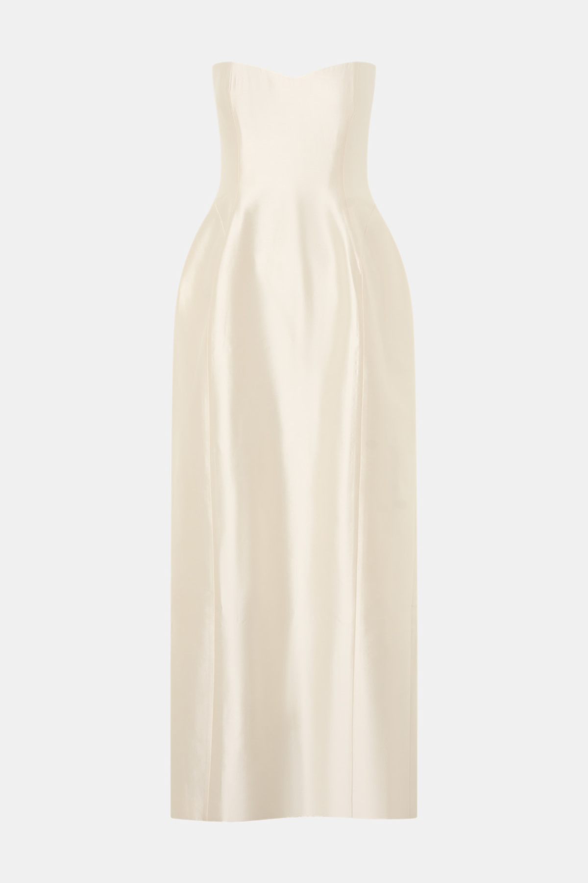Ghost view CAMILLA AND MARC strapless Sona Maxi Dress in cream with structured internal bodice.