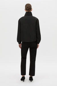 Back view CAMILLA AND MARC Storm Colour Block Pullover in black and bone.