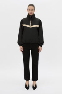 Front view CAMILLA AND MARC Storm Colour Block Pullover in black and bone.