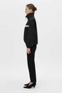 Side view CAMILLA AND MARC Storm Colour Block Pullover in black and bone.