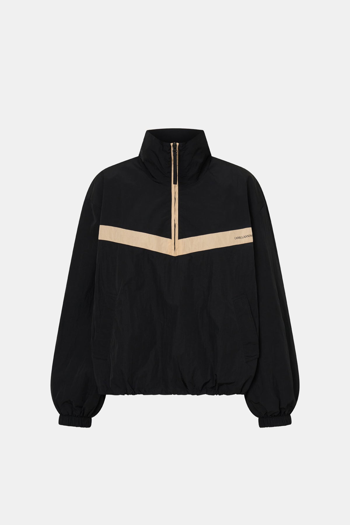 Ghost view CAMILLA AND MARC Storm Colour Block Pullover in black and bone.