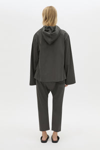 Back view CAMILLA AND MARC Studio Hoodie in Coal with relaxed long‑sleeve design and hooded silhouette.  