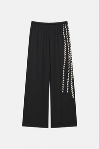 Ghost view CAMILLA AND MARC Suri Wide-Leg Pant in black suri print with mid‑rise fit.
