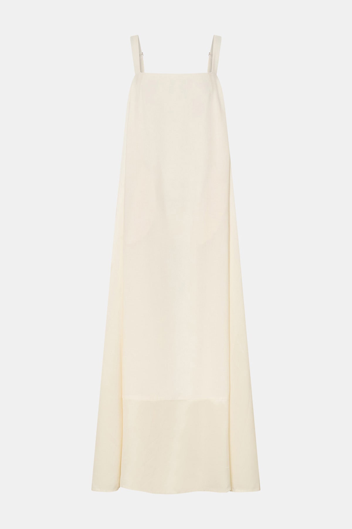 Ghost view CAMILLA AND MARC Tove Maxi Dress in Cream with a sleeveless silhouette and contrasting satin trim. 