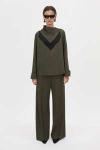 Una Drape Collar Shirt