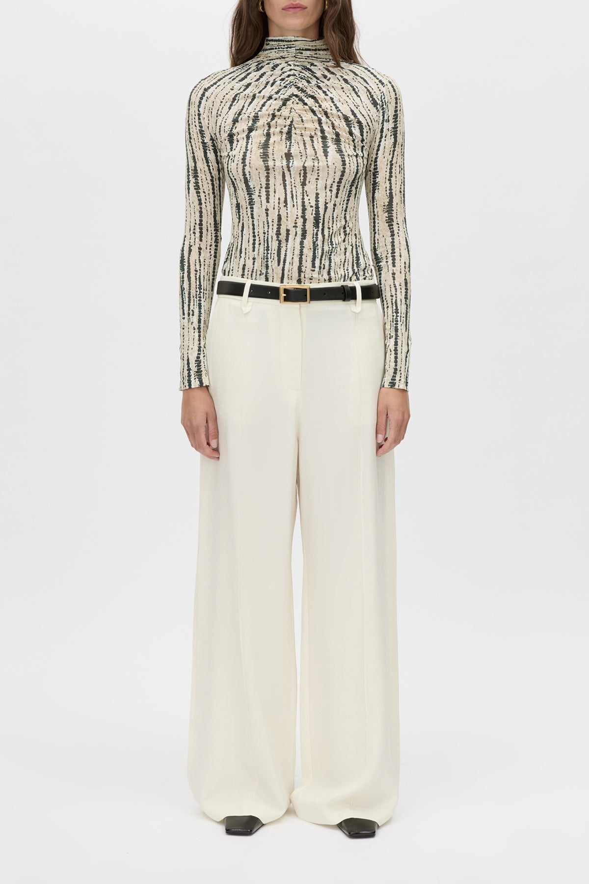 Valaris Top - CAMILLA AND MARC Valaris printed long-sleeve top with high neckline