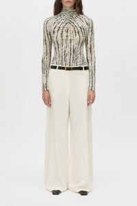 Valaris Top - CAMILLA AND MARC Valaris printed long-sleeve top with high neckline