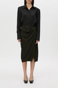 Varda Shirt - CAMILLA AND MARC Varda stripe boxy fit shirt in black and white