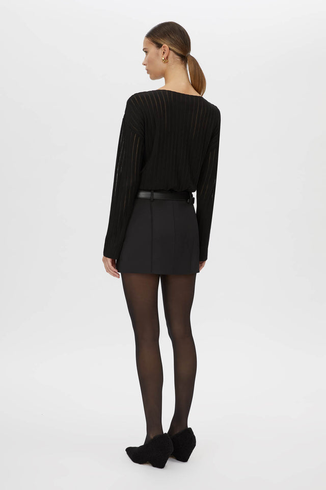 Vault Wool Mini Skirt in Black CAMILLA AND MARC® C&M