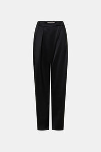 Ghost view CAMILLA AND MARC Velin Pant in black with pleated bow‑leg design.