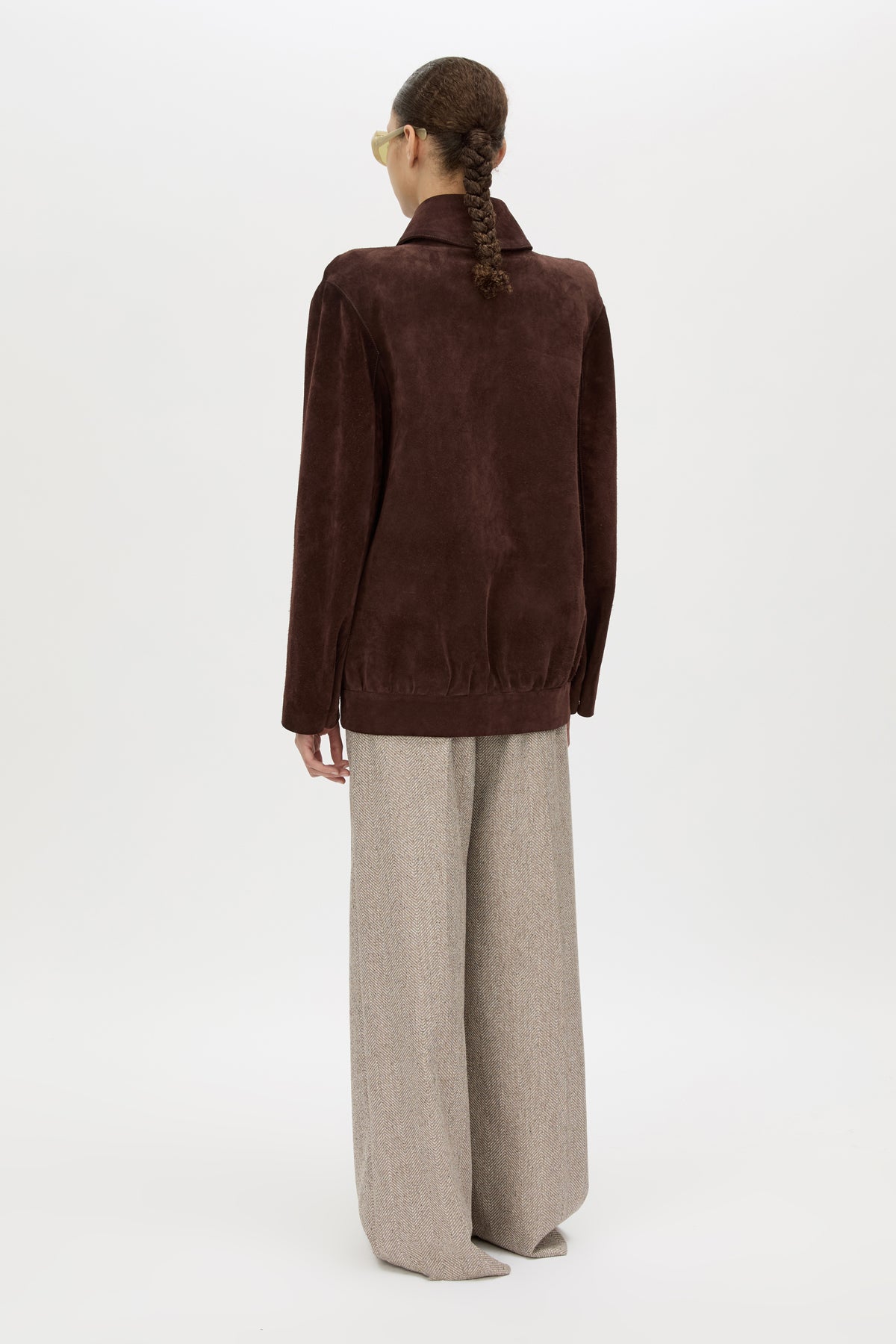 Zaha Leather Bomber - CAMILLA AND MARC Zaha suede leather redwood bomber with patch pockets