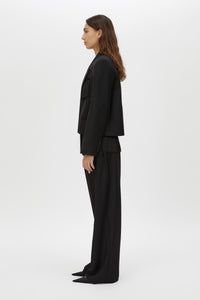 Zaman Crop Blazer - CAMILLA AND MARC Zaman single breasted black blazer with fringe detail