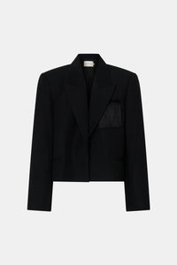 Zaman Crop Blazer - CAMILLA AND MARC Zaman single breasted black blazer with fringe detail