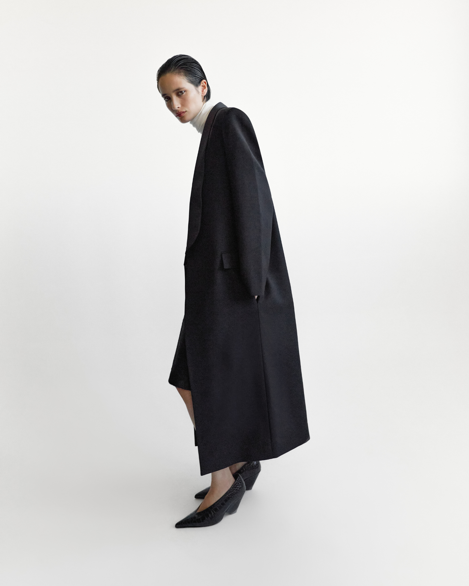 CAMILLA AND MARC PF26 - Natalini Coat in Black side view