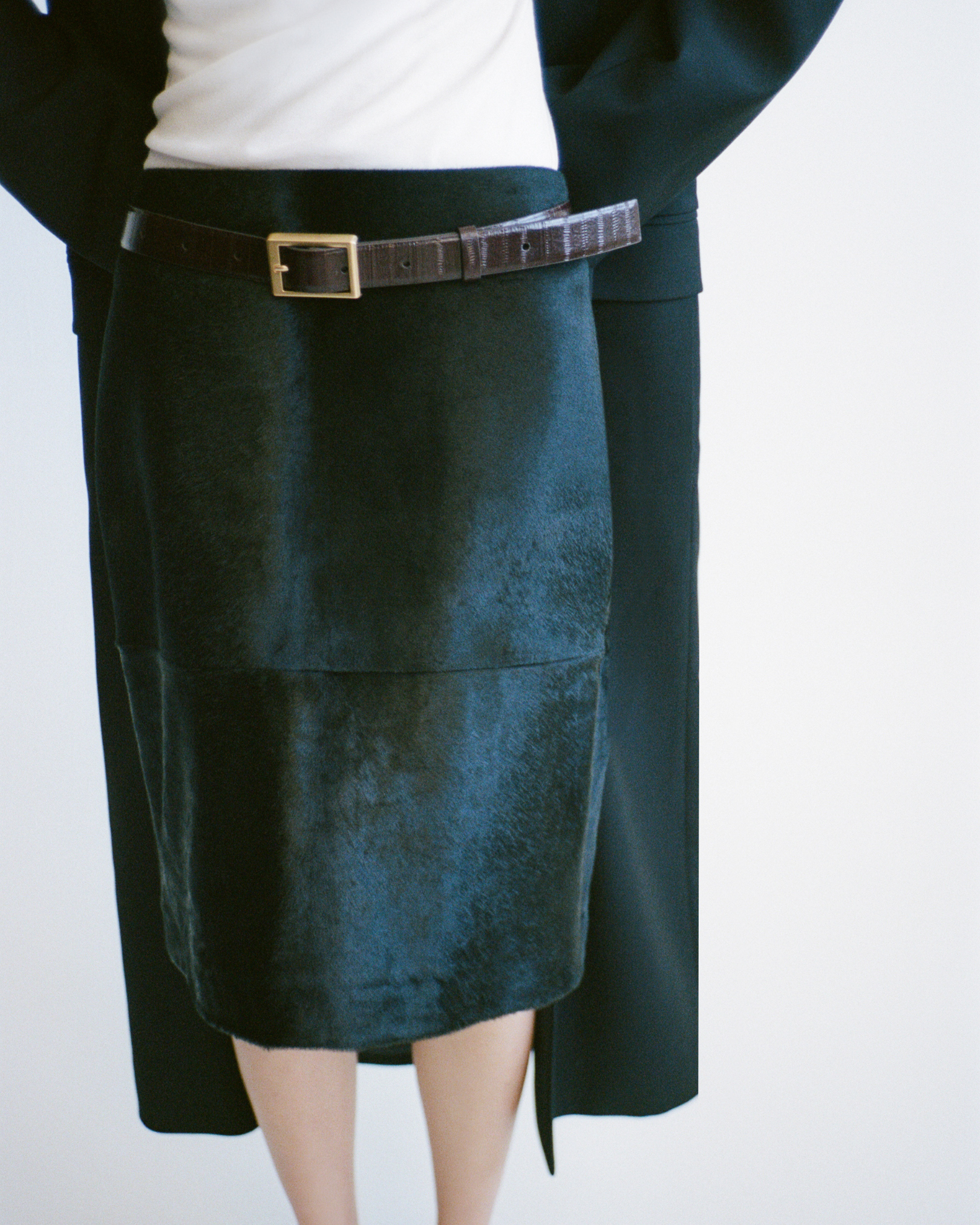 CAMILLA AND MARC PF26 - Contour Leather Skirt in black