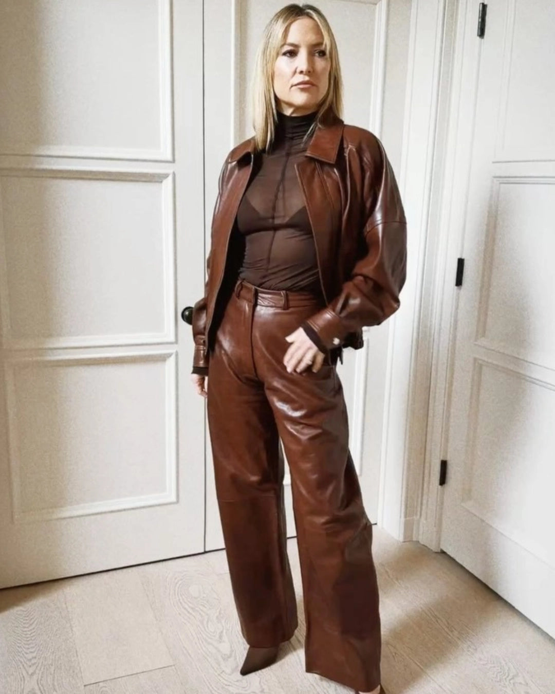 Kate Hudson wears CAMILLA AND MARC Pre Fall 26.