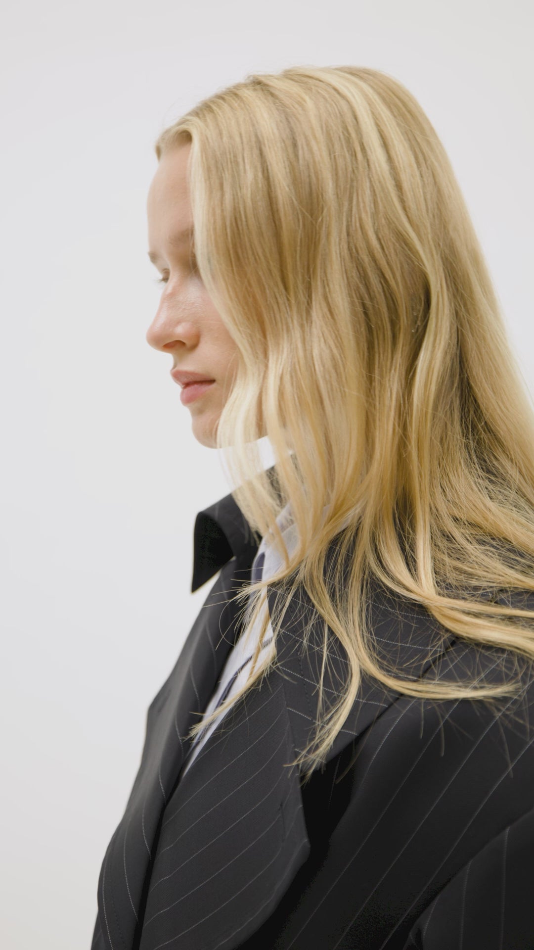 Styling video CAMILLA AND MARC Brody Pant in Navy Stripe with a wide‑leg tailored silhouette.