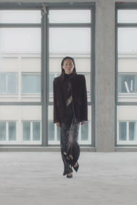 Runway video view CAMILLA AND MARC Asper Maxi Dress in Chocolate Print with a sleeveless column silhouette.